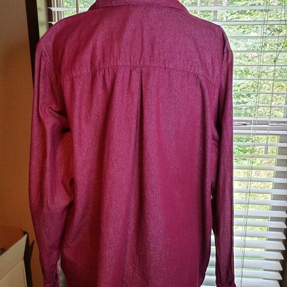 Vintage Pretty Joan Rivers Raspberry Pink Denim Jean Jacket womens 1X Shirt - Picture 7 of 10